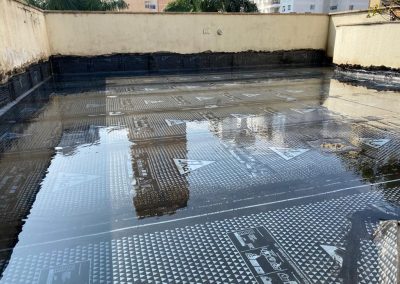 Teste de impermeabilização estanqueidade manta asfaltica